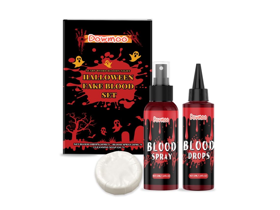 Conjunto Halloween 3 Peças Sangue Falso