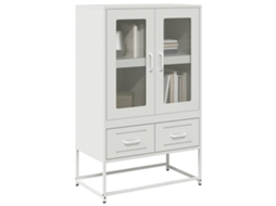 Vidaxl Móvel Alto 68x39x111,5 Cm Aço Branco