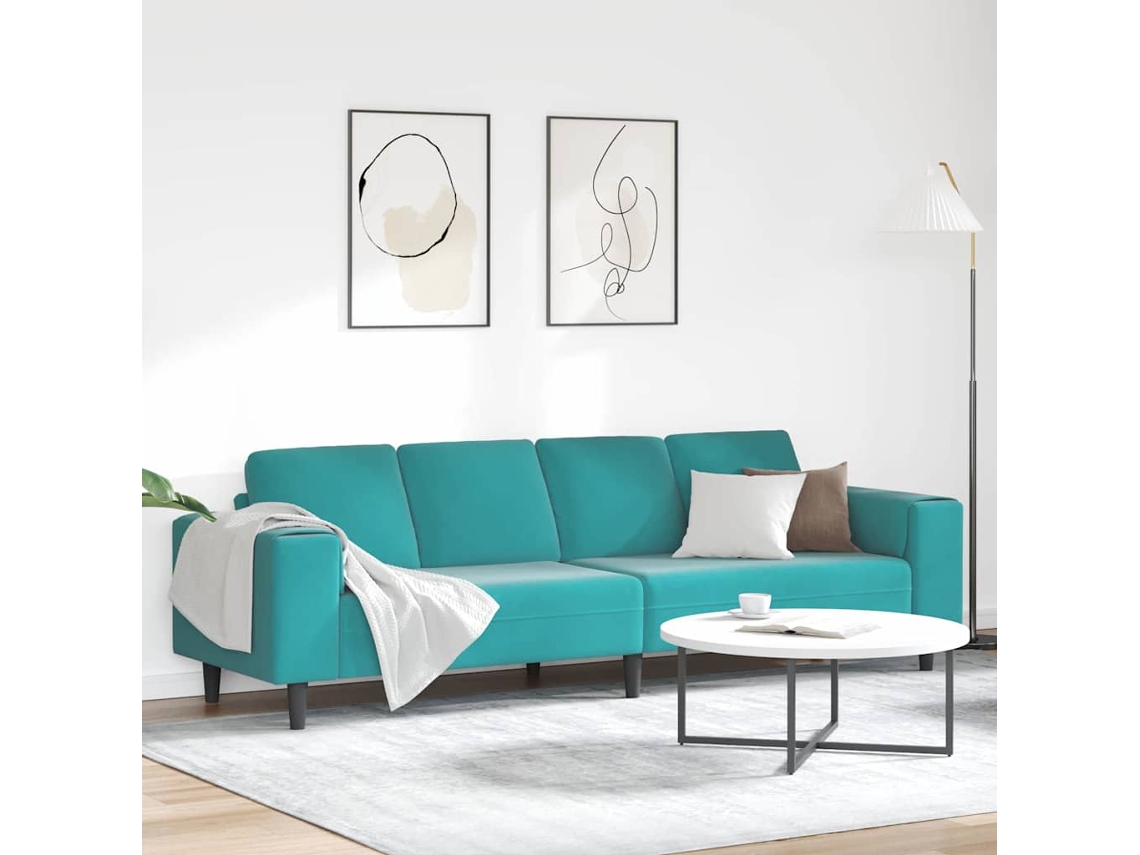 Vidaxl Sofá De Sala De Estar Turquesa 250 X 188 X 76 Cm