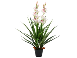 Vidaxl Planta Orquídea Cymbidium Artificial Com Vaso 100 Cm Verde