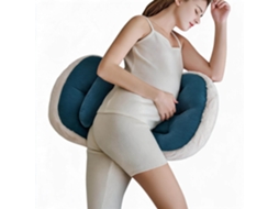 Travesseiro para Grávidas HENTEN HOME Adjustable Velo Respirável e Confortável Azul