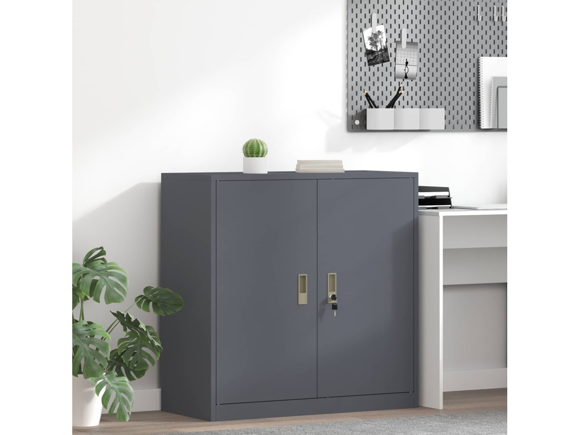 Vidaxl Armário De Arrumação Antracite 90 X 40 X 90 Cm Aço