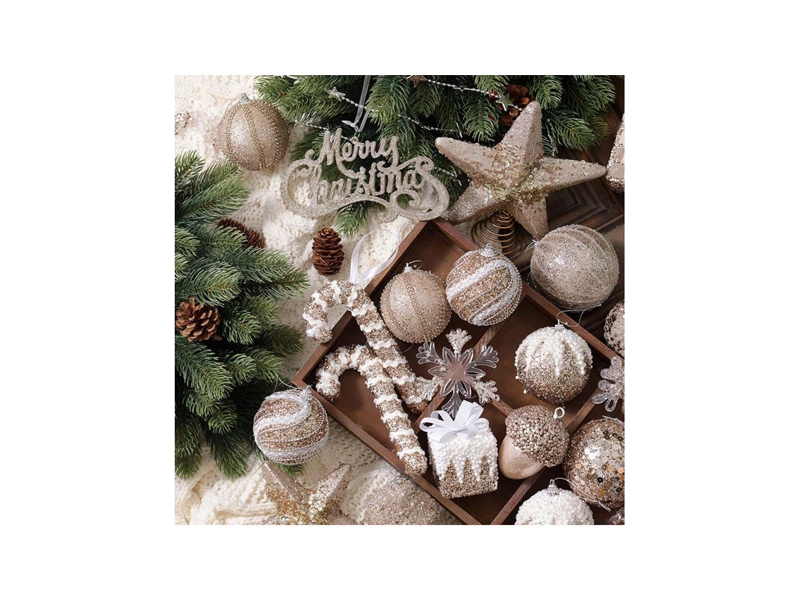 Bola De Natal De Champanhe, Modelo B De Champanhe Dourado Com 8 Unidades Igvtrade