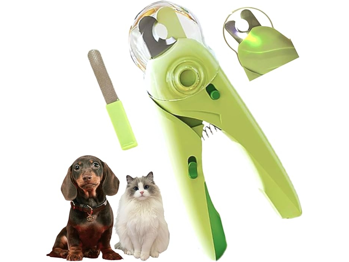 Corta unhas e Aparador de Unhas para Cães e Gatos com Protetores de Segurança, Luzes, Seguro e Prático Verde HEXINYIGJLY