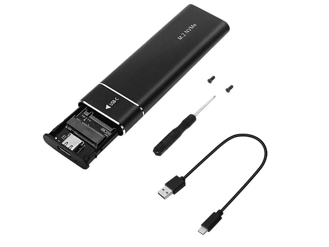 Yizhood AC Docking Station USB 3.1 Tipo C Protocolo Duplo M2 Ssd Case M.2 NVME Sata Ssd Gabinete Externo Suporta Chaves ME BM Preto