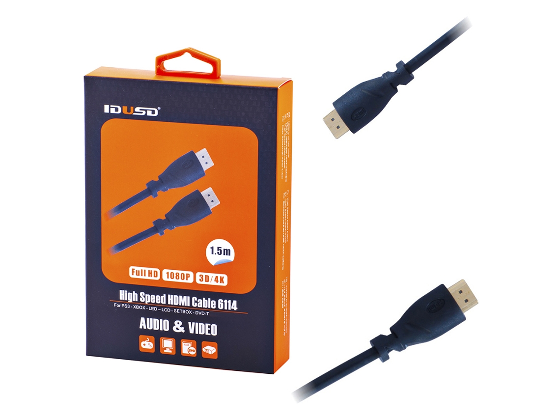 Cabo HDMI IDUSD (HDMI - 1.5 m - Preto)