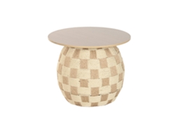 Mesa lateral em fibra de madeira natural, 60x60x48cm ALEXANDRA HOUSE LIVING