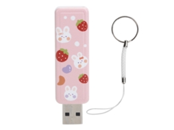 Pen Drive LAXISCREED 64GB USB 2.0 com Design Push Pull e Padrão Morango