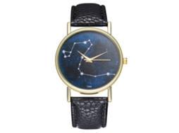 Relógio de Pulso Galaxy Watch de Quartzo Moderno Elegante com Cinto de Couro Preto