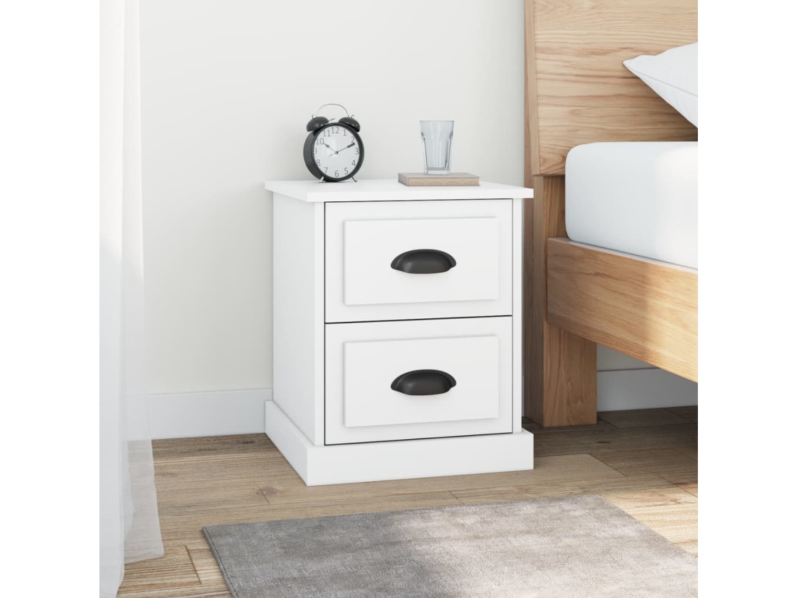 Vidaxl Mesas Cabeceira 2pcs 39x39x47,5 Cm Derivados De Madeira Branco