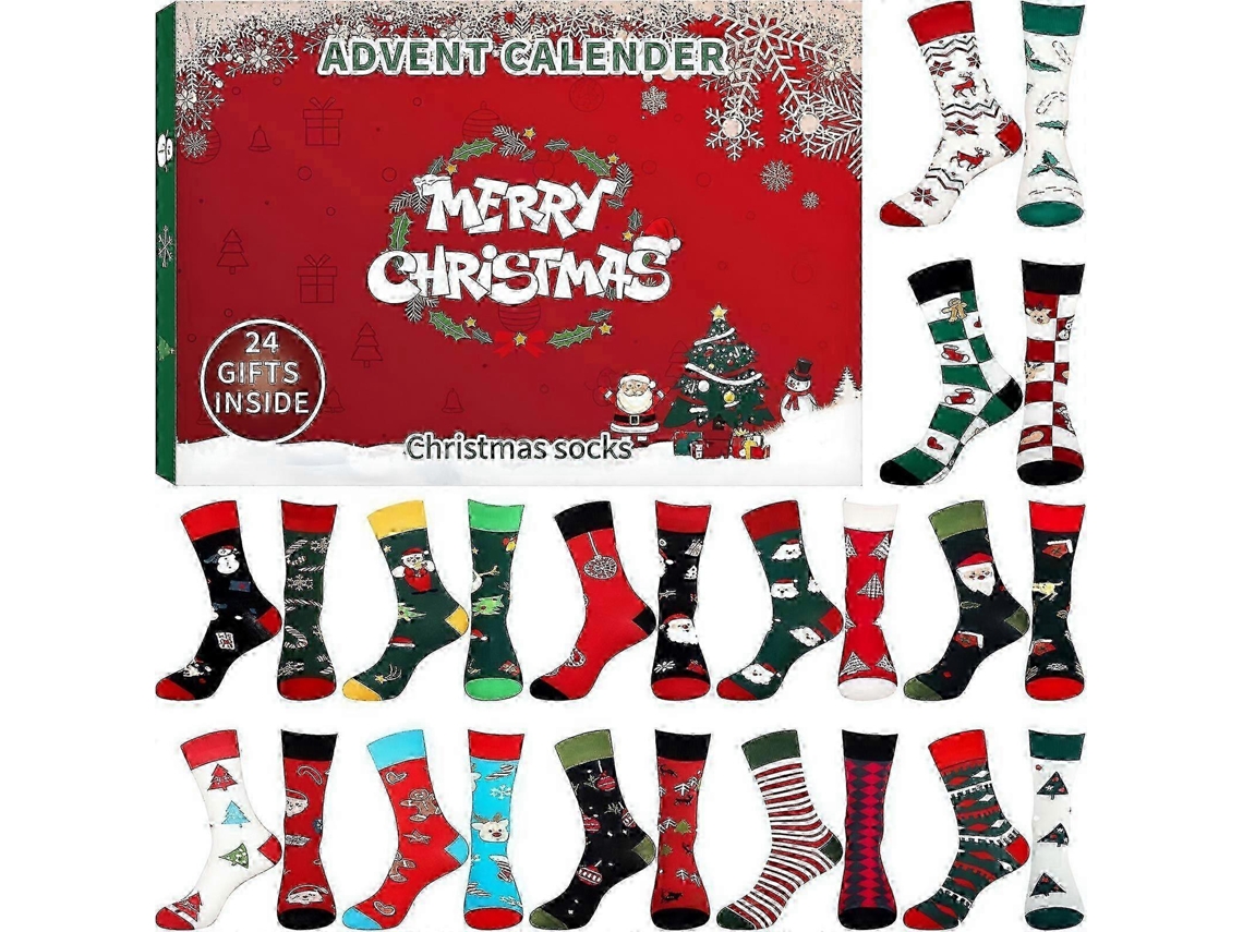 Calendário Do Advento Com 24 Meias De Natal
