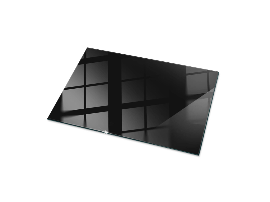 Vidro Para Mesa Retangular Espelharte (100x70 Cm - Cor Preta Lisa - Preto)