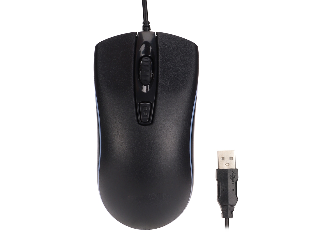 Ratón Ergonómico para Jogos com Cabo 1600 Dpi Iluminação RGB