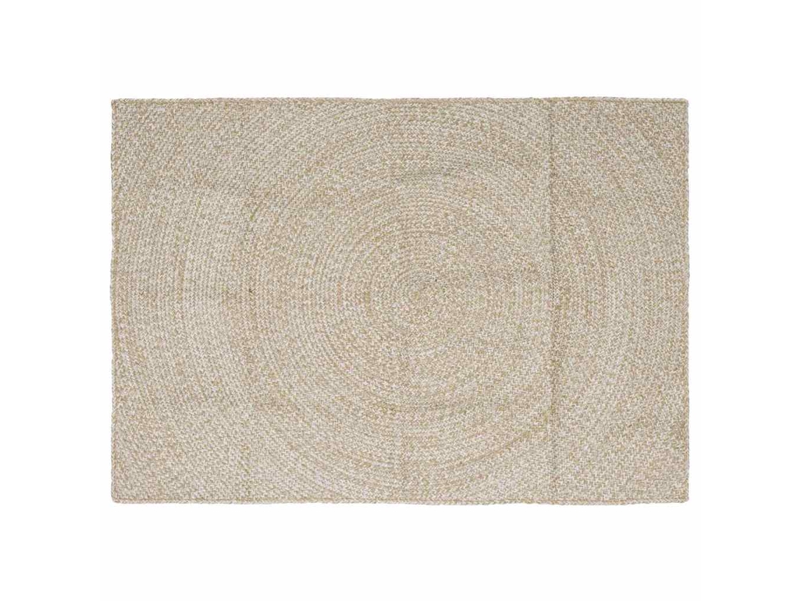 Vidaxl Tapete De Área Natural E Branco 140 X 200 Cm Juta