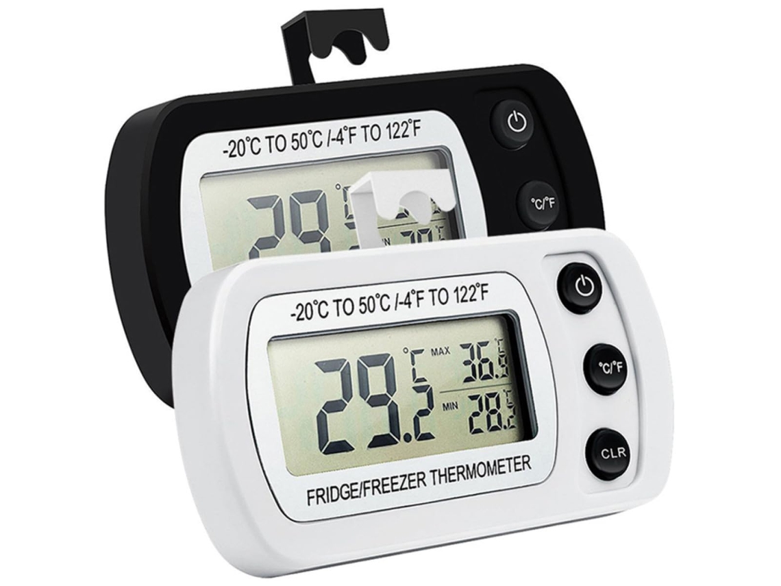 Termômetro Digital Para Geladeira Magiclulu, Alta Precisão, Pacote Com 2 Unidades, Abs, Tela Lcd Extragrande Com Caixa À