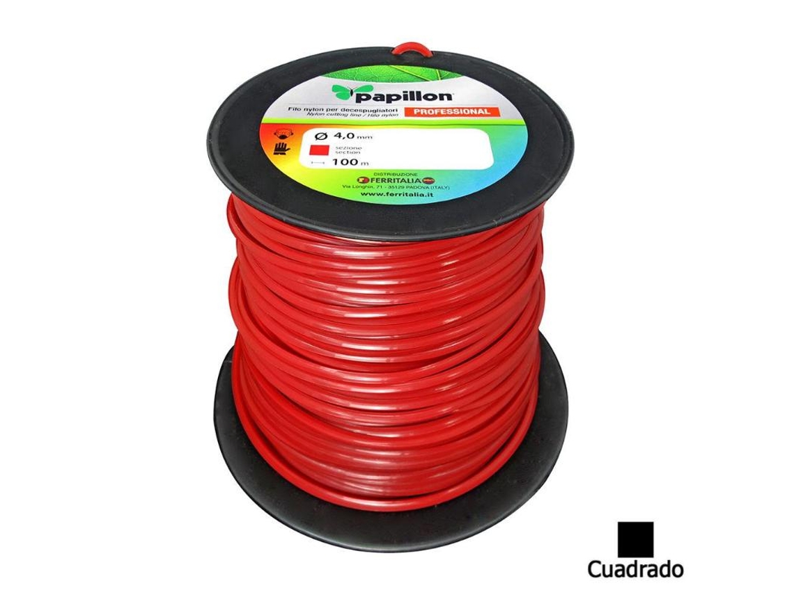 Hilo nylon cuadrado profesional  ø 4,0 mm (bobina 100 metros)