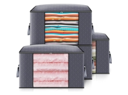 Conjunto De 4 Sacos De Armazenamento Grossos Em Tnt Com Para Edredons, Cobertores, Travesseiros, Brinquedos, Jaquetas E Roupas