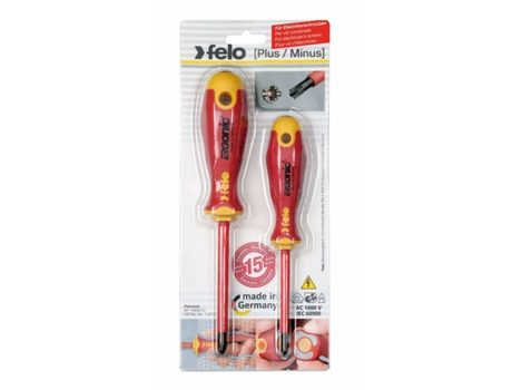Conjunto de Chaves de Fendas Felo 417 921 91 2 Peças Plana Sextavado