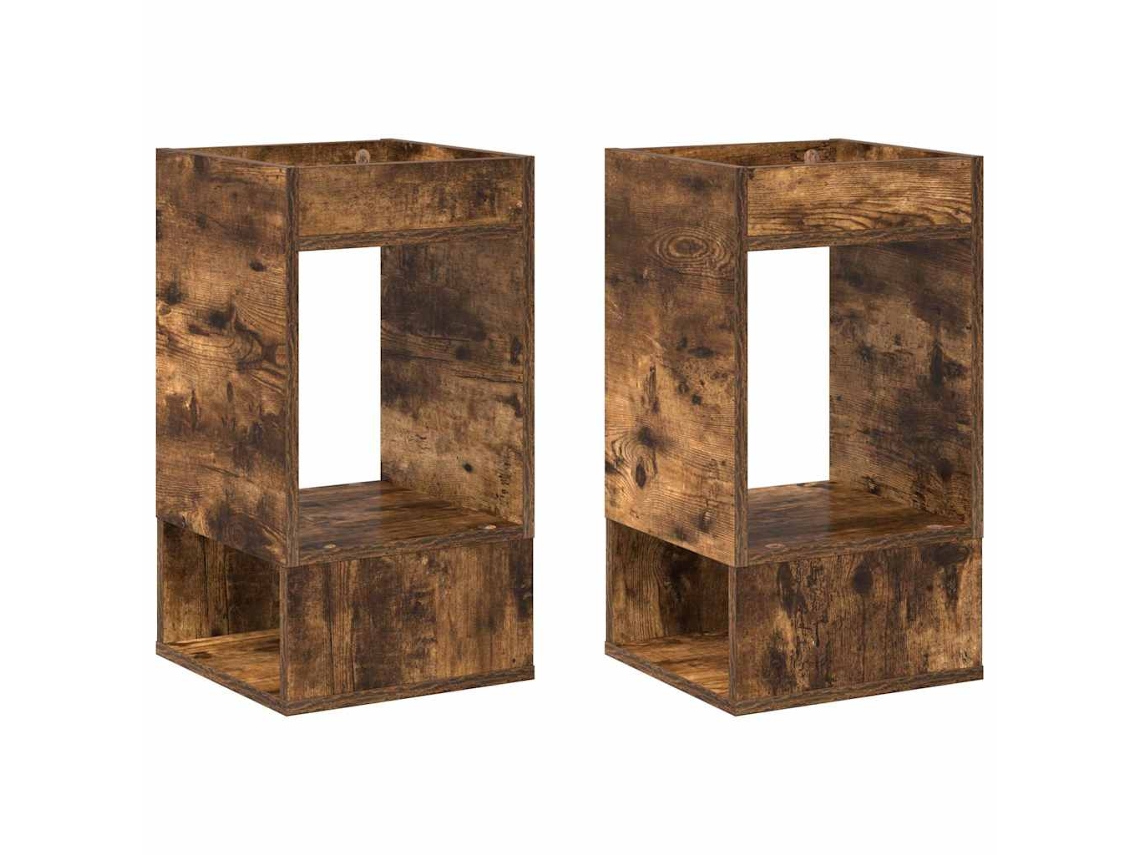 Mesa de Apoio 2 Pcs Carvalho Defumado 30 X 30 X 56 Cm MAISON EXCLUSIVE