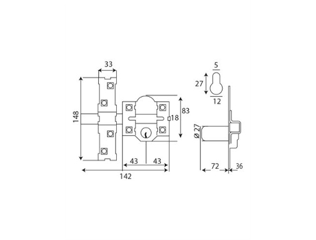 L1301 R80 C/70 Fechadura Inther Pintada