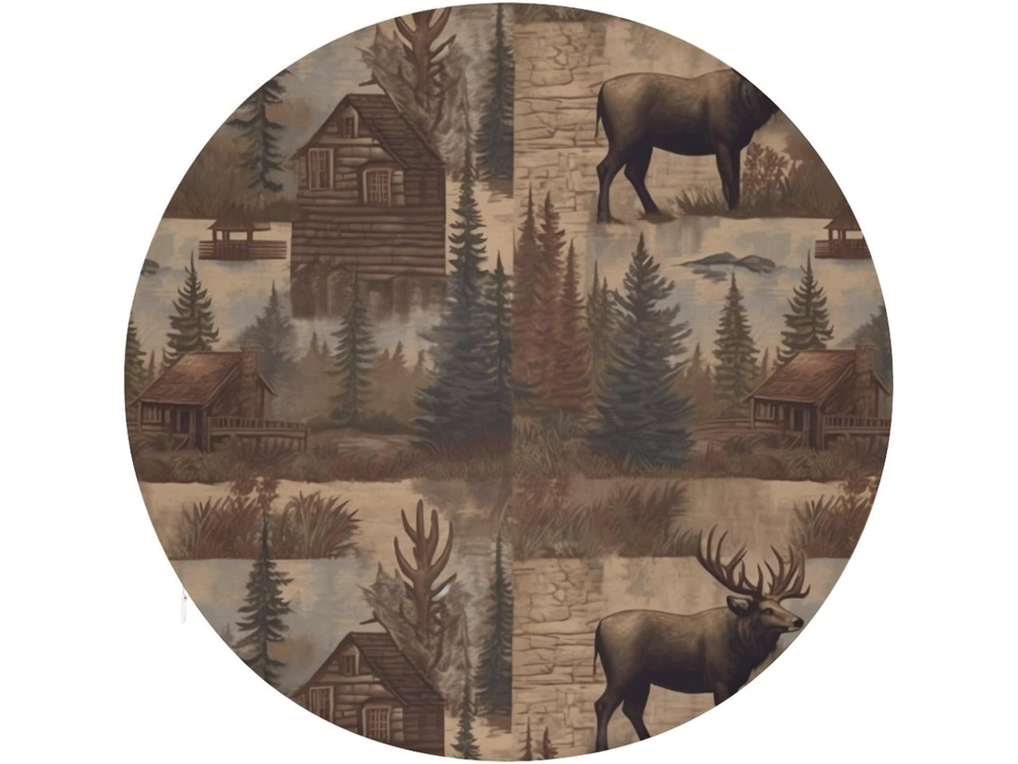 Almofada Quadrada Com Estampa Rústica De Alce, Almofada Elástica, Confortável E Macia, Almofada Decorativa