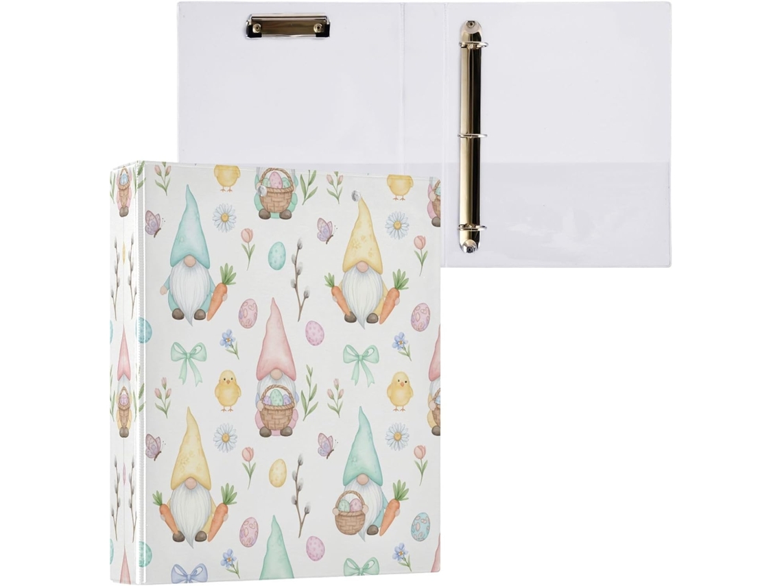 Pasta de 3 Argolas para Papel Tamanho Carta , Organizador Redondo com Prancheta, Suporte Pranc (27,9 X 21,6 Cm)