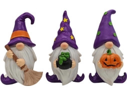 Kit de Três Gnomos de Jardim para Áreas Externas Figuras Decorativas para Uso Interno e Externo, Decoração de Pátio, CHABERLU