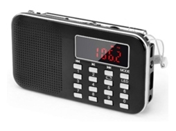 Mini Rádio Portátil Fm De Bolso Com Lanterna Led, Rádio Digital Com Alto-falante E Suporte Para Cartão Micro Sd/tf/usb SUNNY SPACES