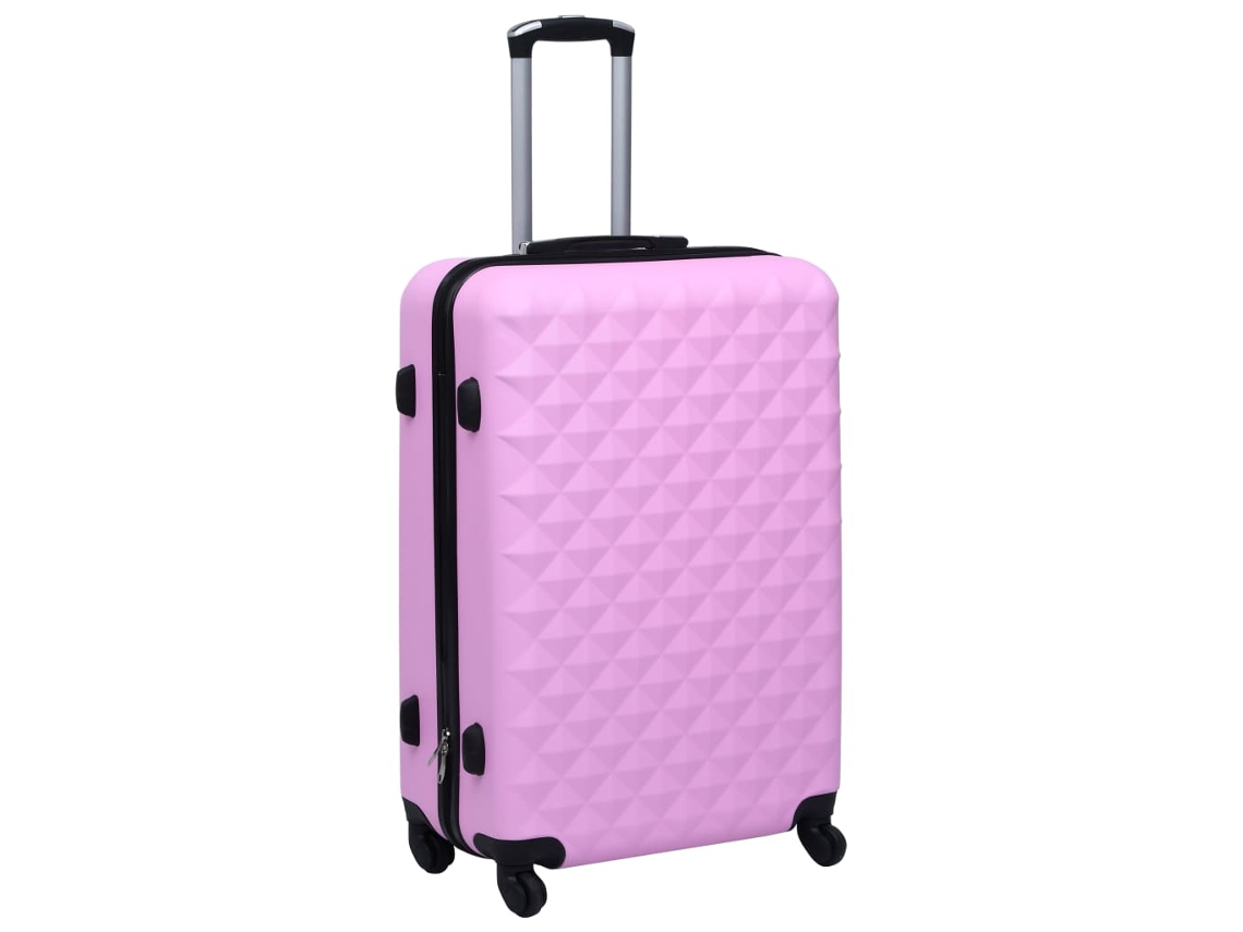 Vidaxl Trólei Estojo Rígido Abs Rosa