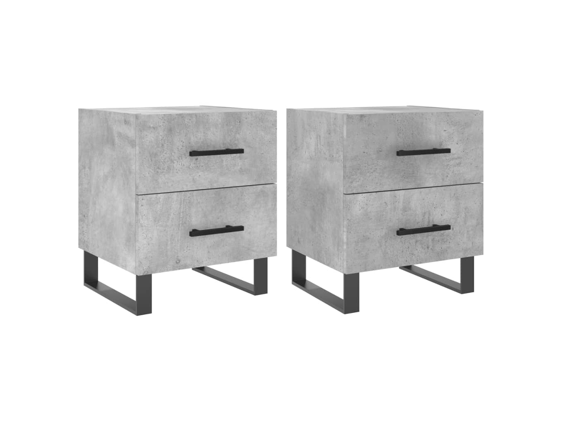 Bedside Cabinet, Bedside Cabinets Vidaxl Cinzeto Madeira Processada (n/a)