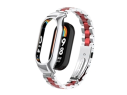Caixa Metálica Integrada + Pulseira De Três Contas Para Xiaomi Mi Band 8