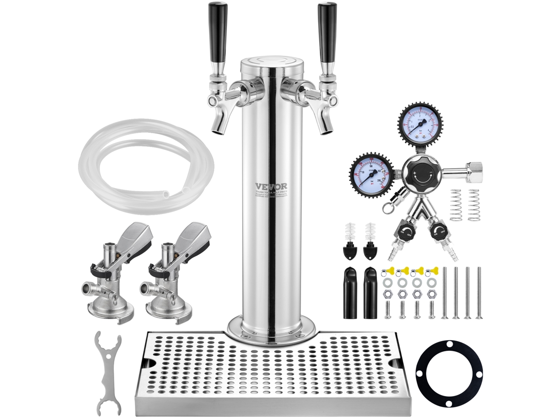 VEVOR Dual Taps Kegerator Tower Kit Kegerator Beer Tower e A-System Keg Coupler