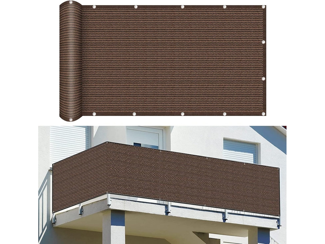 Tela De Privacidade, Guojun, 140 X 300 Cm, Hdpe, 220 G/m², Respirável, Resistente Aos Raios Uv, Marrom
