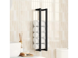 Vidaxl Toalheiro 12,5x12,5x60 Cm Ferro Preto