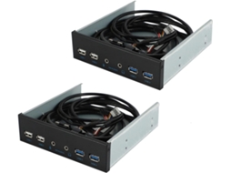 Painel Interno Duplo para Gabinete de Computador Desktop de 5,25 Polegadas com 2 Hubs Usb SFUSHOS (portas 3.0 e 2.0)