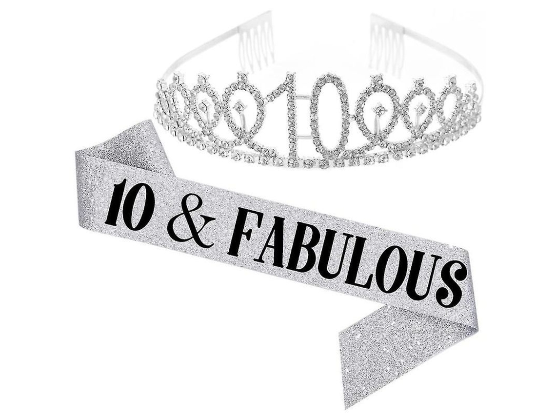 Fasst conjunto de Faja Y Tiara Con Letras Y Piedras Brillantes para Fiesta de Cumpleaños Mujer Jikaix