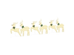 Conjunto 6 Decoração De Natal Vidaxl Dourado Tecido (45 X 19 X 65 Cm)