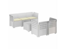 Vidaxl Sofá De Jardim De 5 Pessoas Com Almofadas Visual De Rattan Pp