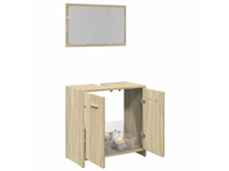 Vidaxl 2 Pcs Conj. Móveis Casa Banho Derivados Madeira Carvalho Sonoma