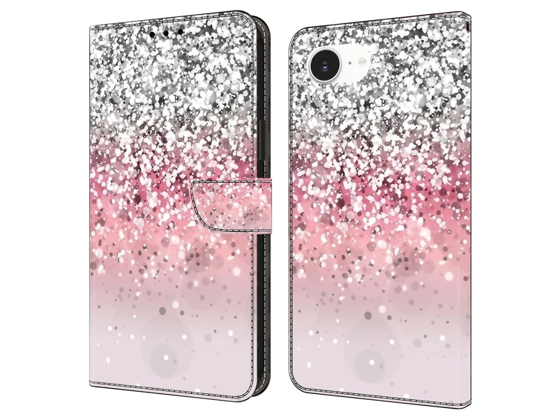 Capa Para Iphone 16e Com Fecho Magnético, Estampa 3d E Design Carteira Em Couro, Gradiente