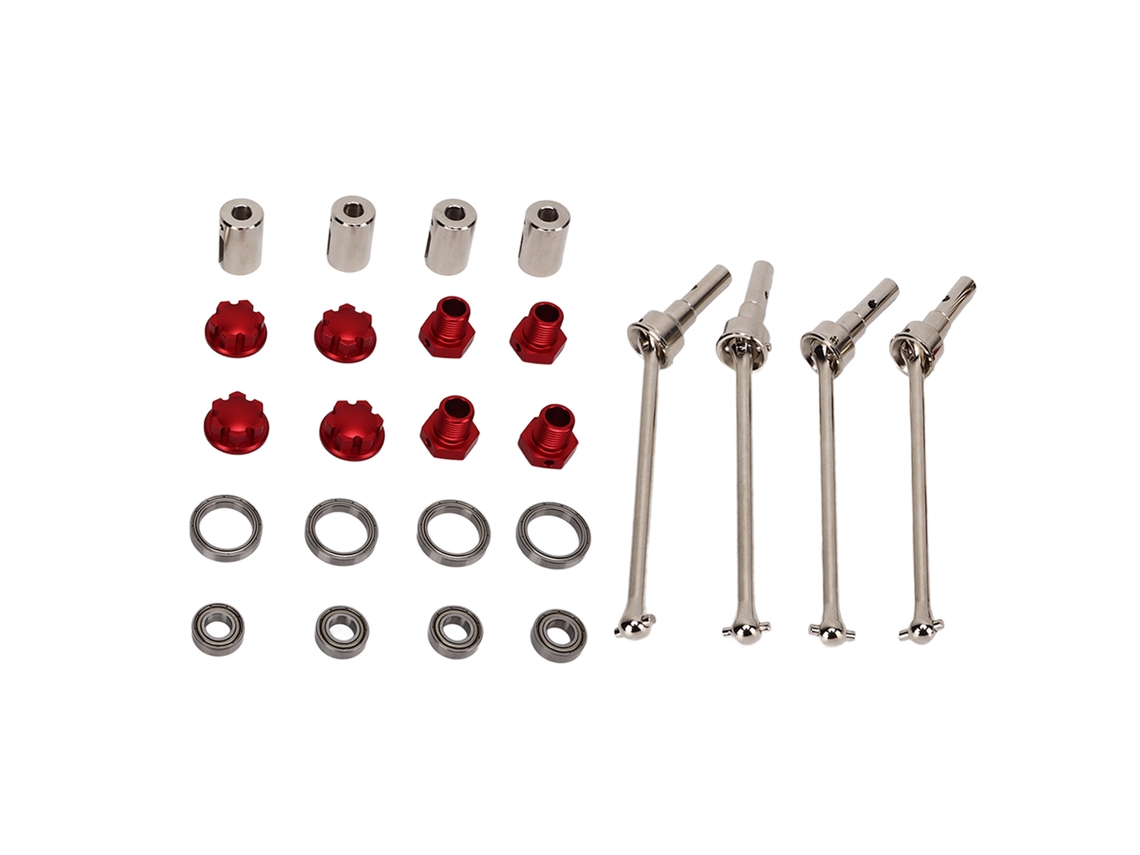 Mali eixo de Transmissão Aço Estendido Cvd com Hexagonal de Roda para Carro Controle Remoto Traxxas Maxx 1/10 Peça de Upgrade Conector Vermelho
