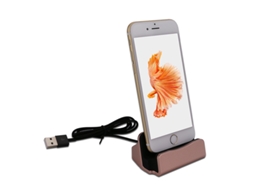 Yizhood Docking Station Carregador de mesa USB para iPhone Gold Pink