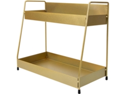 Organizador De Maquiagem Mesa Em Ferro Com Duas Camadas Para Banheiro, Dourado, Ideal Para Cosméticos