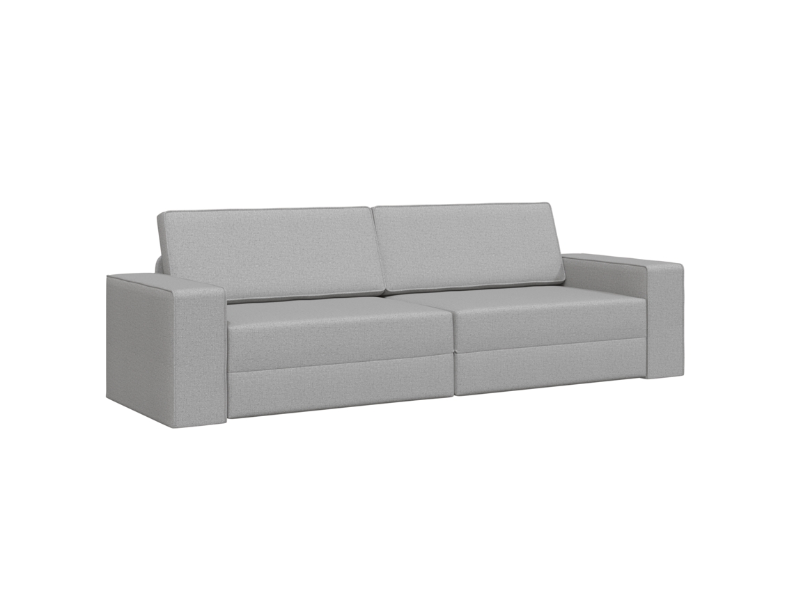 Conjunto 1 Sofá-cama Vidaxl Cinzento Tecido (245 X 78 X 77 Cm)