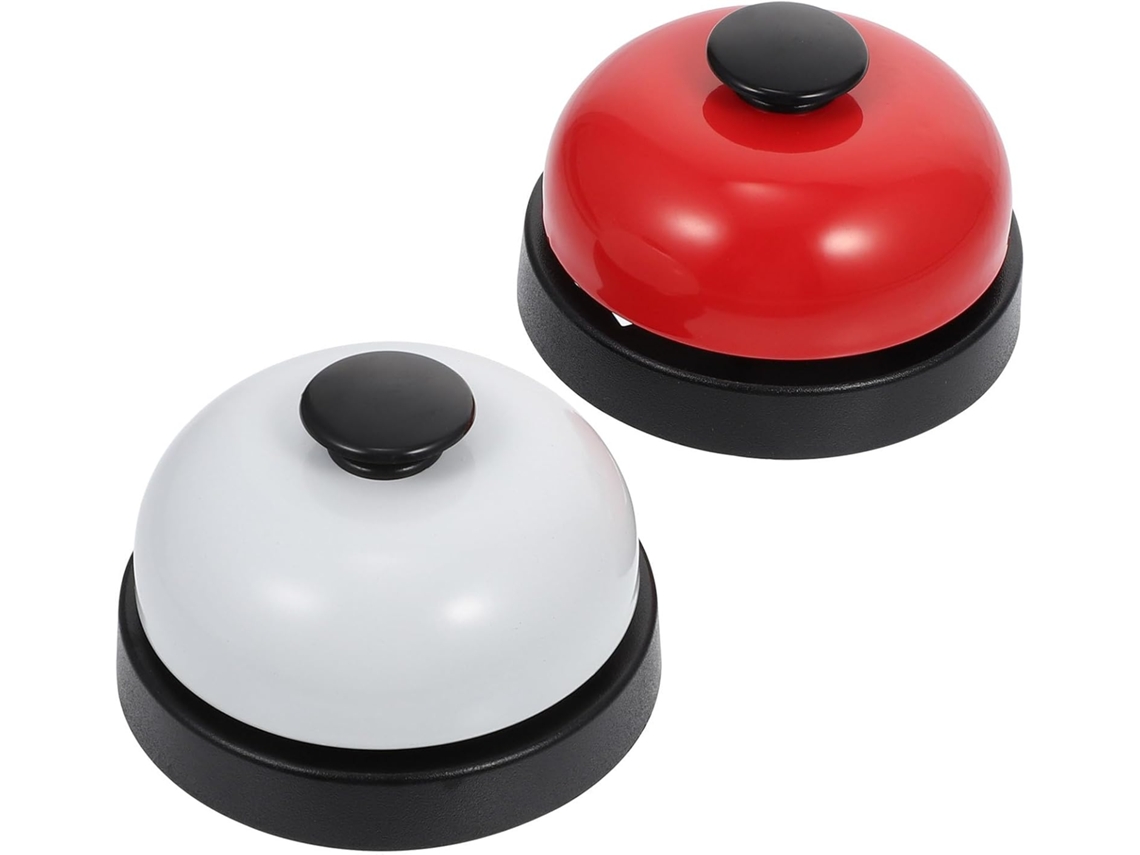 Sinos De Mão Kichvoe, 2 Peças, Em Metal E Plástico, Serve, Design Clássico E Som Nítido, Sinos De Mesa