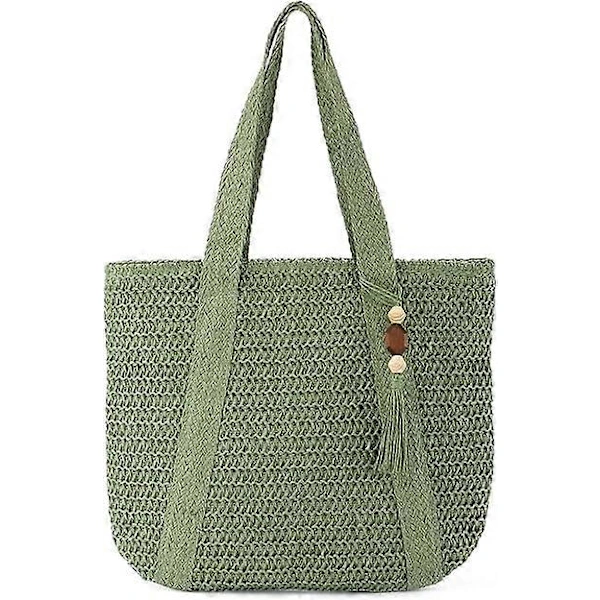 Bolsa de Ombro AQUAFORGE, Palha, Grande, Trançada, Verão