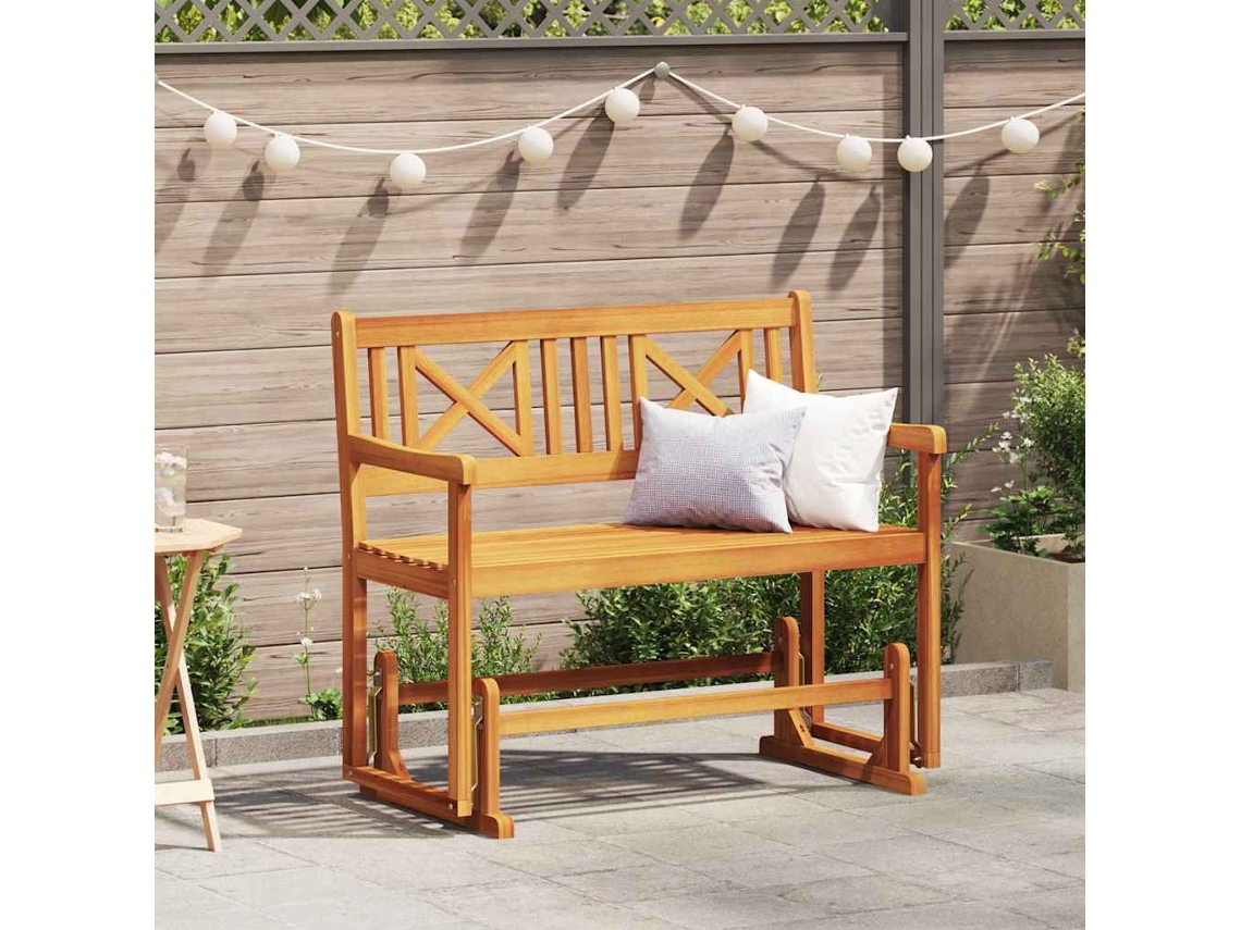 Vidaxl Banco Deslizante De Jardim Natural 110 X 59 X 97 Cm