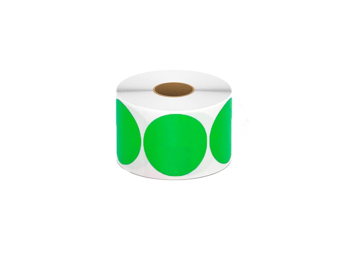 Etiqueta Térmica Autoadesiva Redonda, Feita de Material para Etiquetas Térmicas e Papel Autoadesivo. MDUG (verde 30mm)