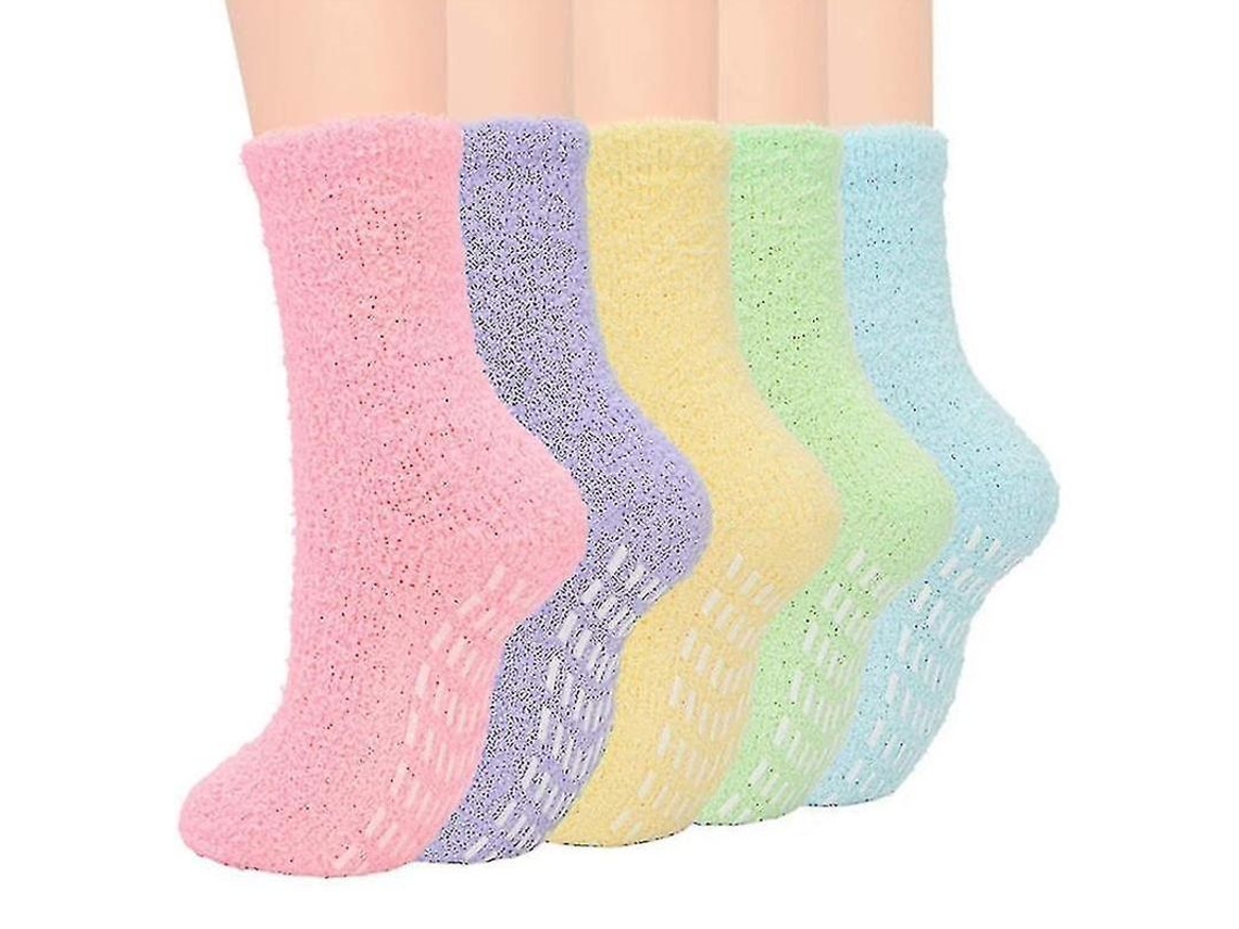 2026 5 Pares de Meias de Pelo Macio para Mulher Quentes no Inverno Microfibra Fluffy para Dormir Presente Ideal