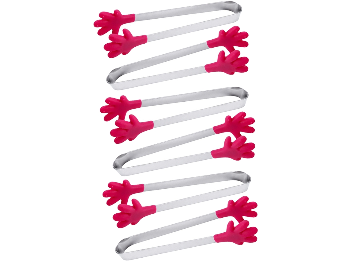 Pinças Culinárias De Silicone, 6 Unidades, 13,8 X 3,8 Cm, Resistente, Lurelia